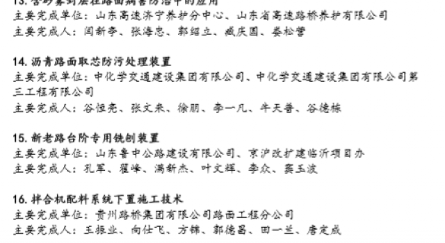 熱烈祝賀公司7項技術(shù)分別榮獲全國公路“微創(chuàng)新”大賽金、銀、銅獎